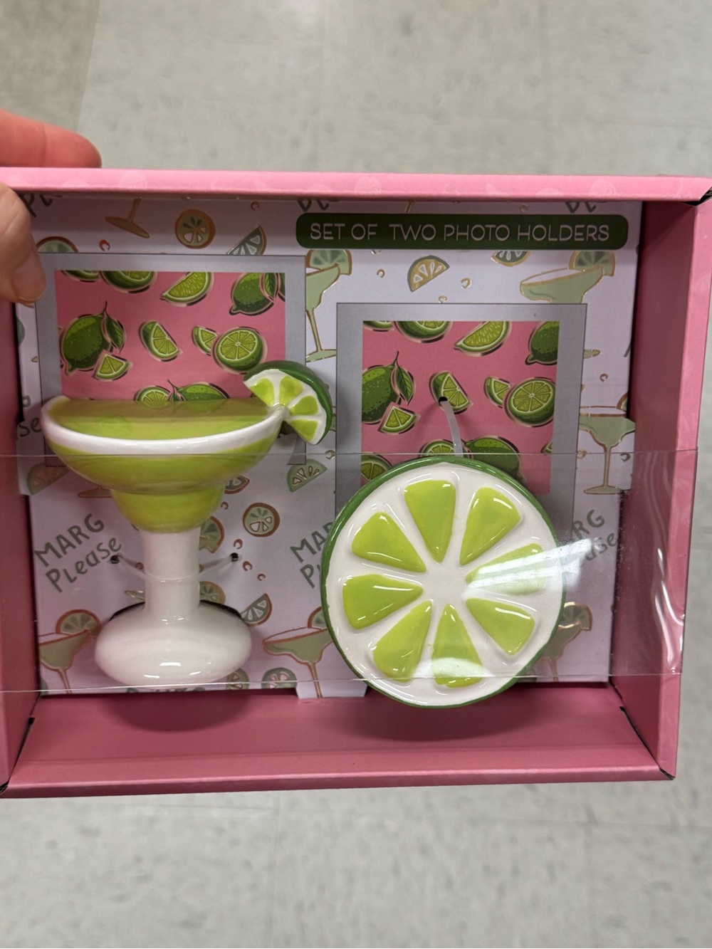 Set of Two Lime Margarita Photo Holders